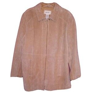 CHEROKEE SUEDE COAT JACKET WOMENS XL LEATHER POCKETS LINED FULL ZIP Y2K